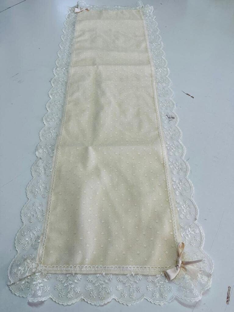 Set Centrini 3pz Rettangolare Ovale Punta Centro Tavola Runner Pizzo Valencienne