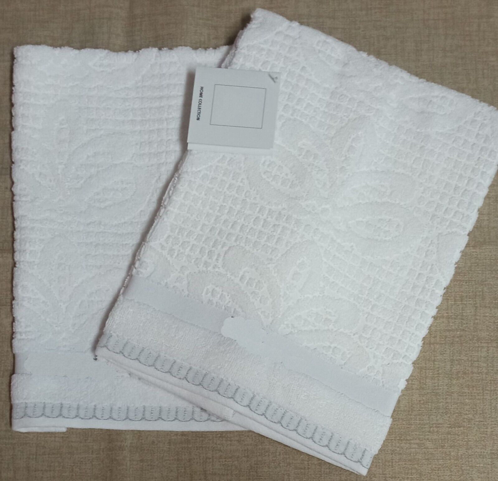 Asciugamano Set Bagno 3 pezzi in Morbida Spugna Jacquard Cotone Vari Colori