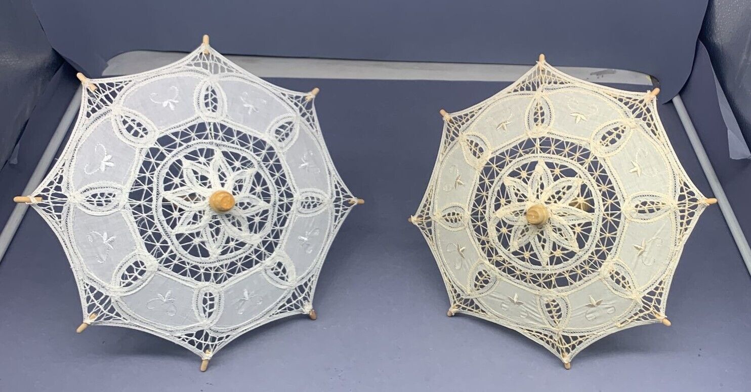 Ombrellino Pizzo Rinascimento Beige Bianco Matrimoni Sposa  arredamento foto