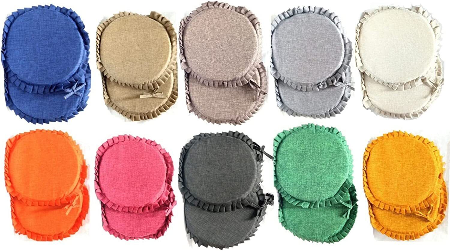 Coprisedie Coppia 2pz Cuscini Sedia Sfoderabili Quadrati Rotondi Voila\' Zip Lac