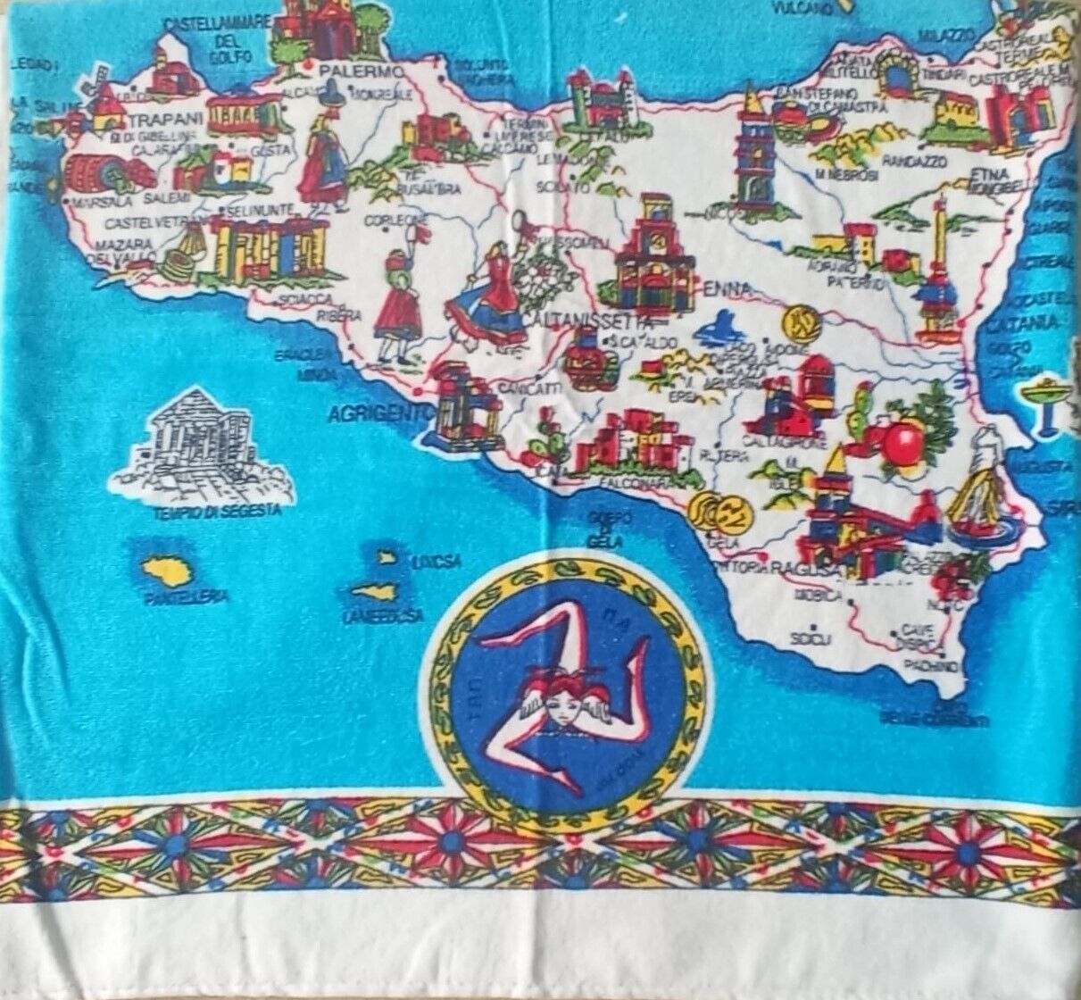 Telo mare spugna di cotone Sicilia Morbido Stampato Leggero Assorbente