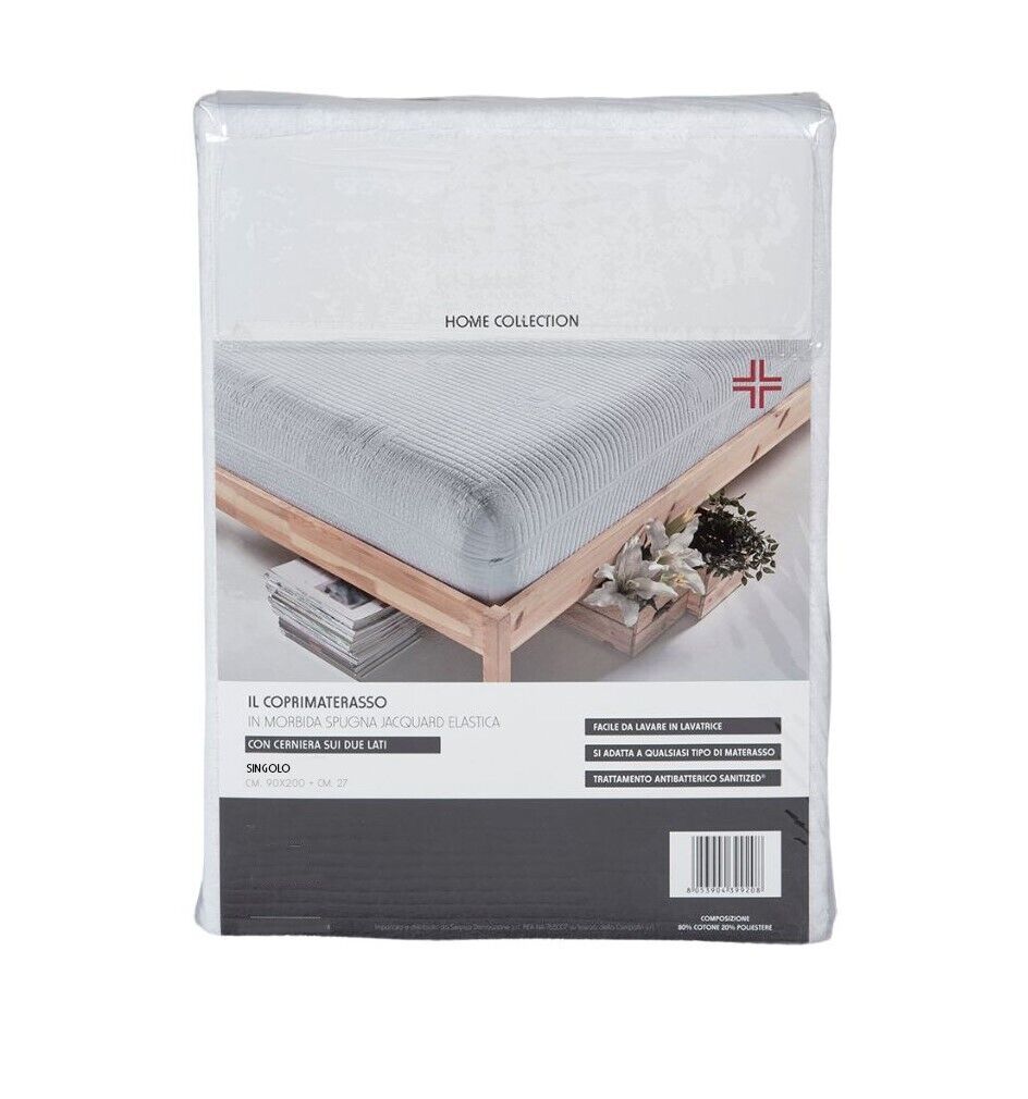 Coprimaterasso Singolo Matrimoniale Spugna Jacquard Cerniera 2 Lati Extra Qualit