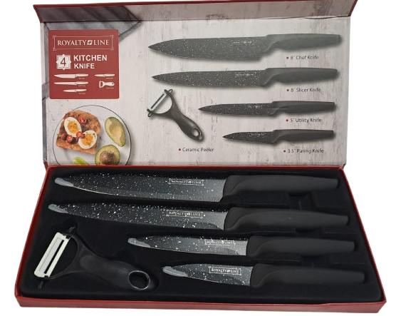 Set 4 Coltelli Cucina in Ceramica Nero Pelapatate Qualita Extra Moderni Affilati