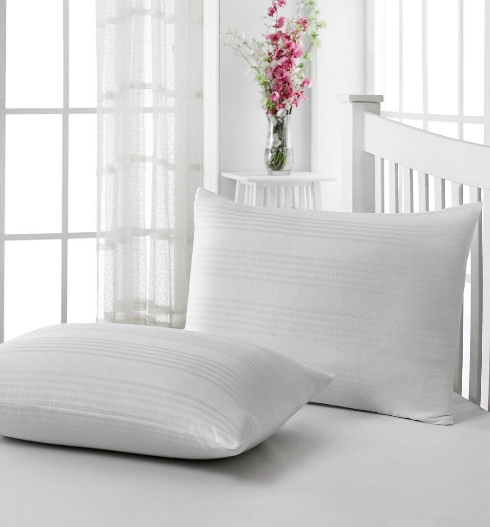 Coppia Federe Rigate 50x80 Puro Cotone Qualita\' Extra Cerniera Traspirante