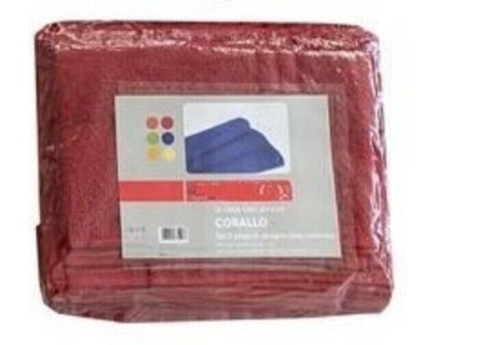 Asciugamano Set 3 pezzi in Spugna Puro Cotone Idrofilo Morbido  Vari Colori