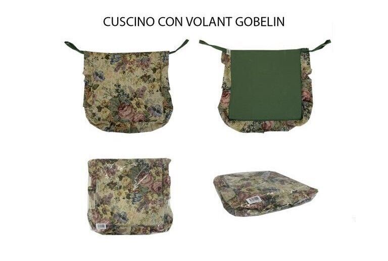 Cuscino sedia Set 6 pezzi Coprisedia tessuto gobelin fiorato Pratici Comodi