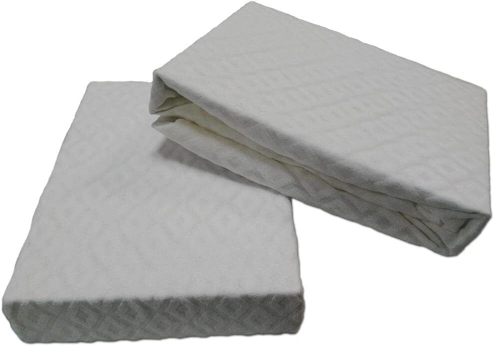 Coprimaterasso set 2pz spugna jacquard traversa strech elasticizzato con angoli