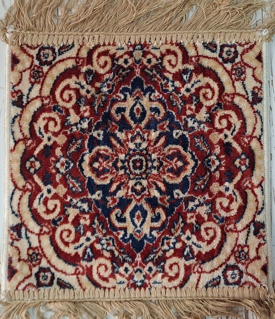 Tappeto Francobollo Coppia 30x30 Moderno Frangia Elegante Decorazione Orientale