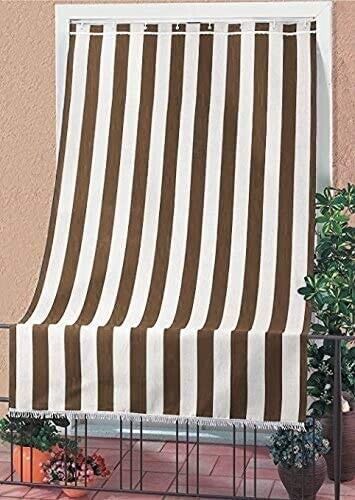 Tende da Sole a Righe Larghe con Anelli per Esterno in Tessuto Resistente