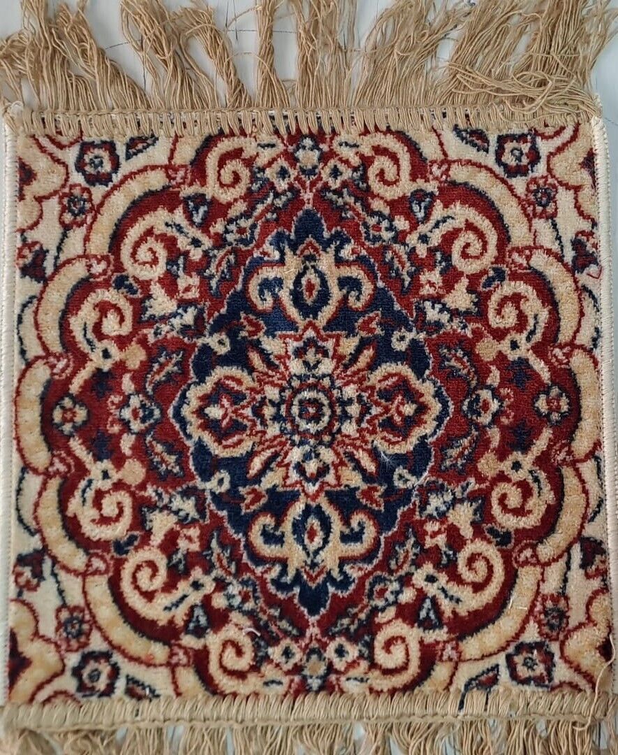 Tappeto Francobollo Coppia 30x30 Moderno Frangia Elegante Decorazione Orientale