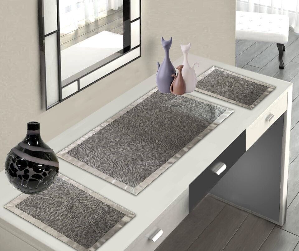 Tris Centrini 3 pezzi Tinta unita Moderno Made in Italy Eleganti alta manifattu