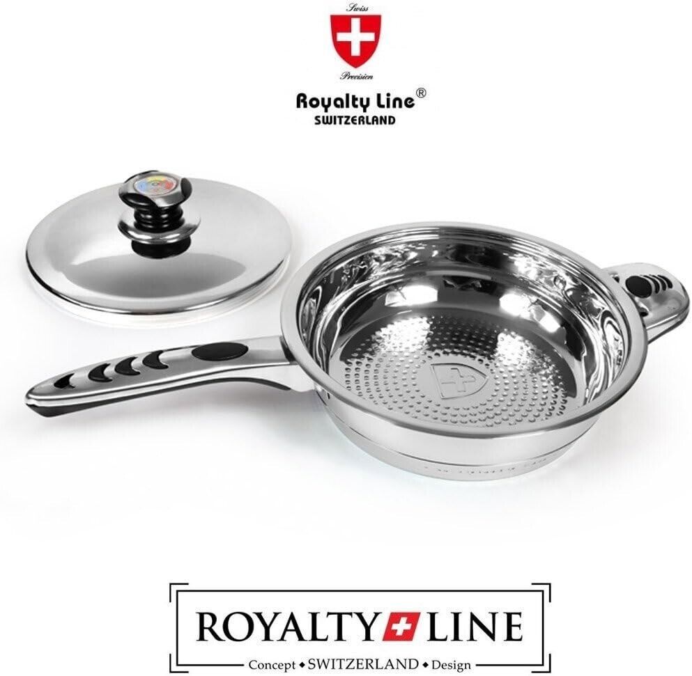 Batteria di Pentole Set Cucina 16Pz Professionale Royalty Line Swiss Inox 18/10