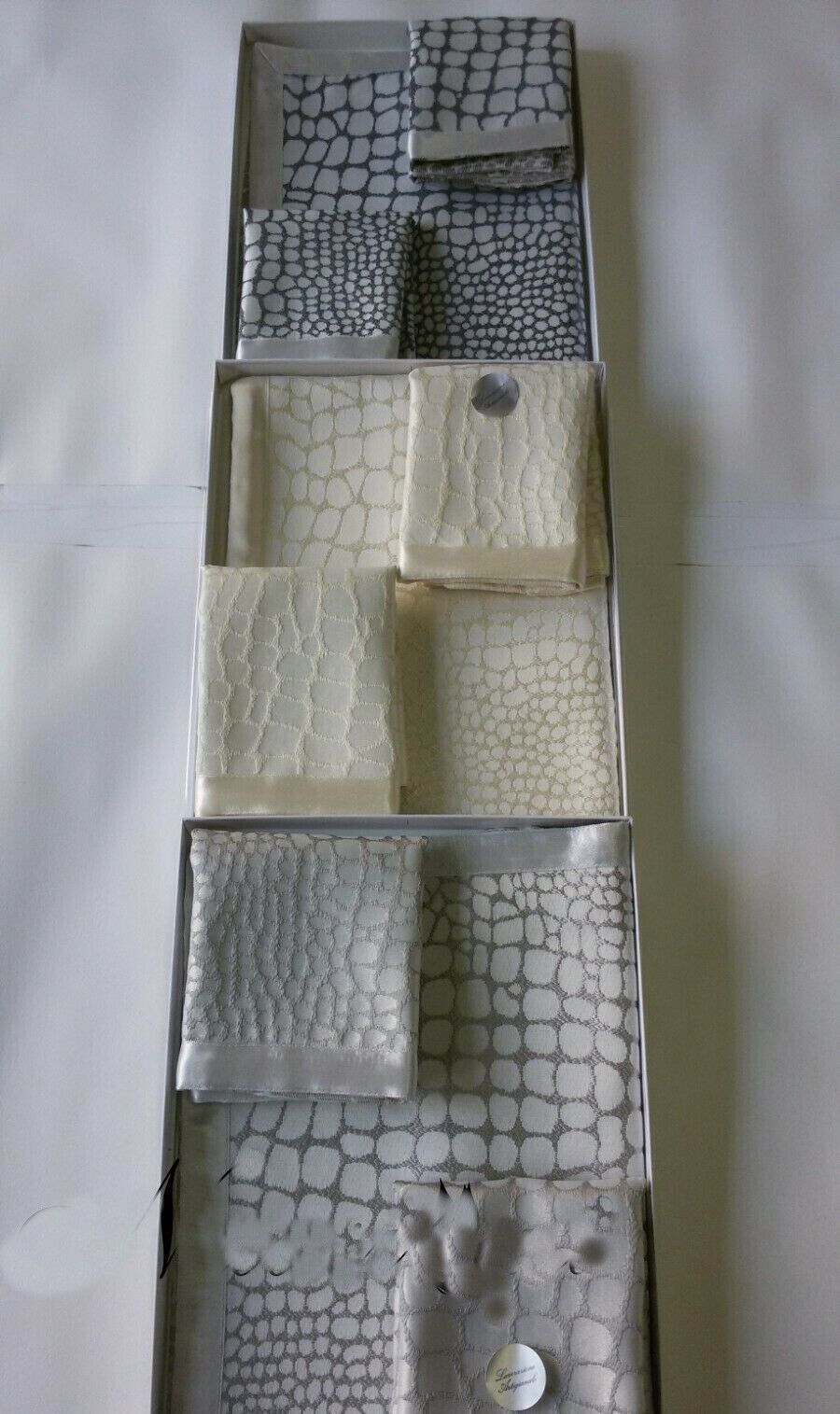 Tris centrini 3 pezzi in raso a fantasia vari colori home decor made in Italy