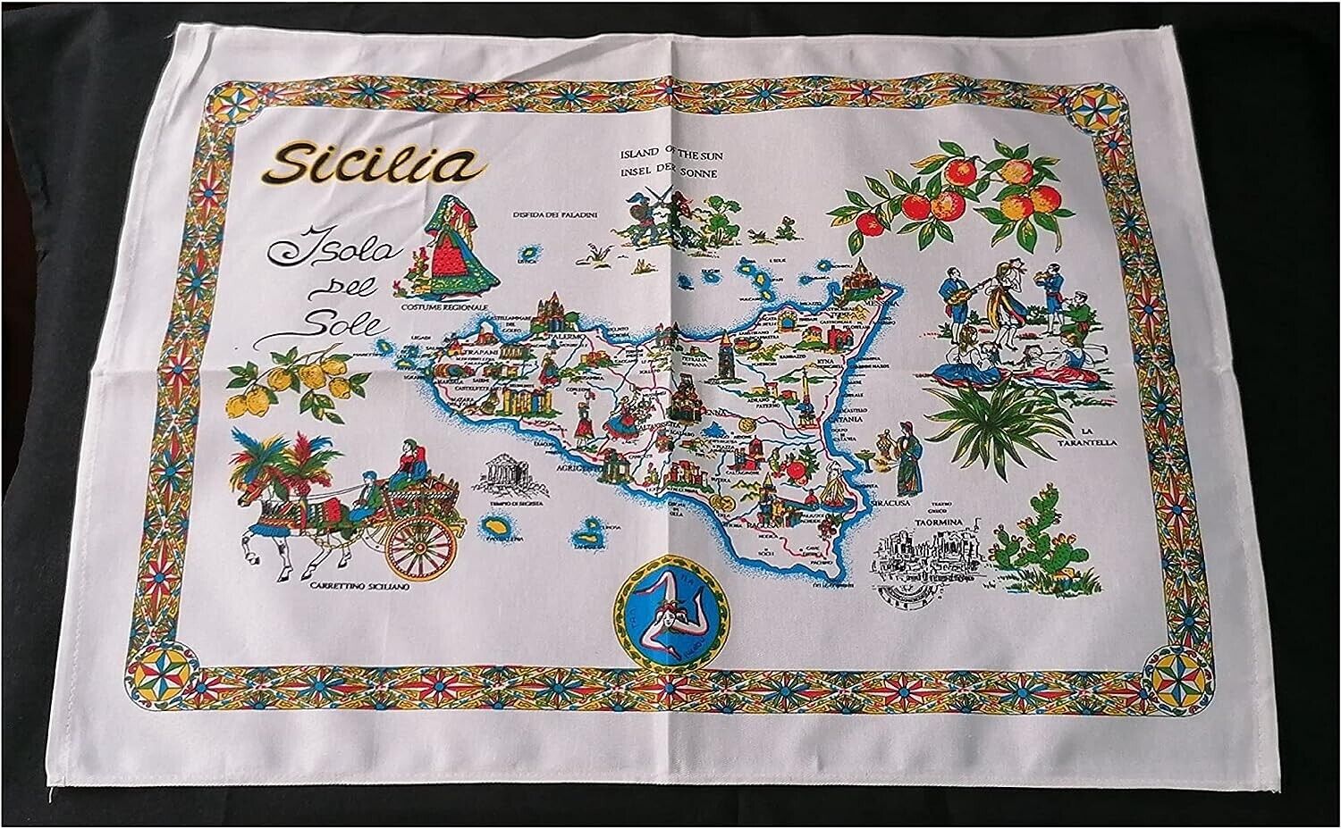 Strofinacci set 2 pezzi Asciugapiatti Cucina Sicilia Puro Cotone Idea Regalo