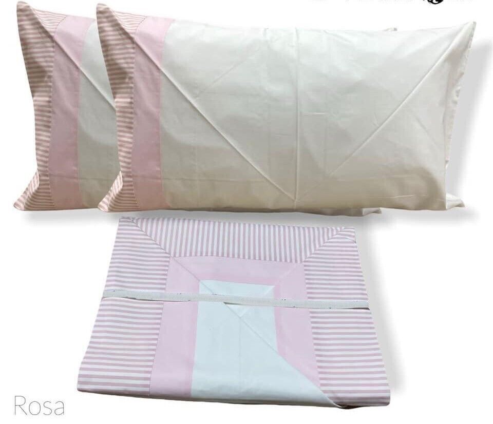 Lenzuolo Coppia Puro Cotone Extra Balza Rigata Made in Italy Singolo Matrimonial