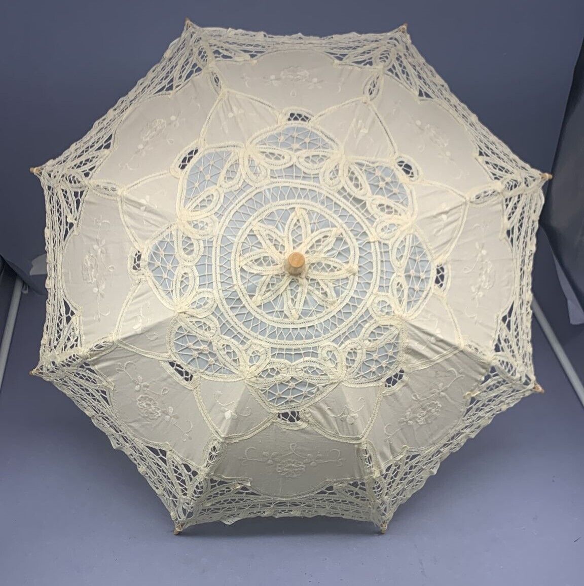 Ombrellino Pizzo Rinascimento Beige Bianco Matrimoni Sposa  arredamento foto