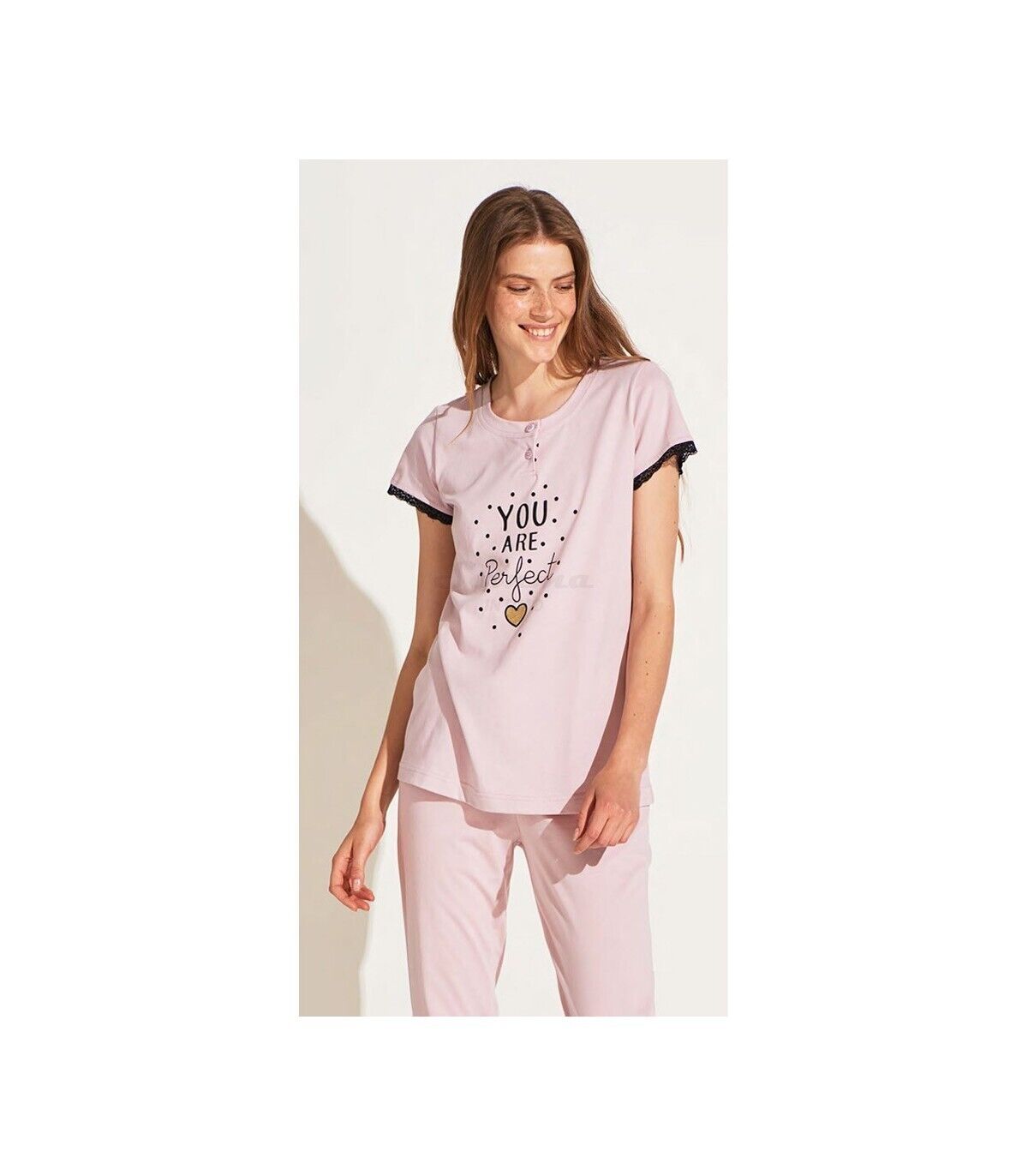 Pigiama Donna Cotone Estivo Pantaloncino Pantalone Lungo Polsino Girocollo