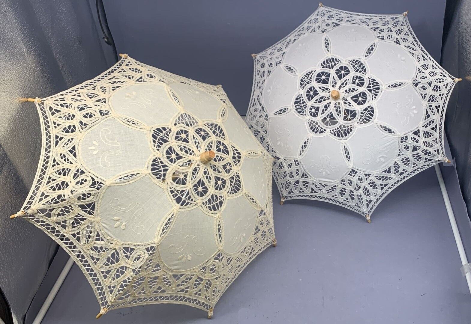 Ombrellino Pizzo Rinascimento Beige Bianco Matrimoni Sposa  arredamento foto