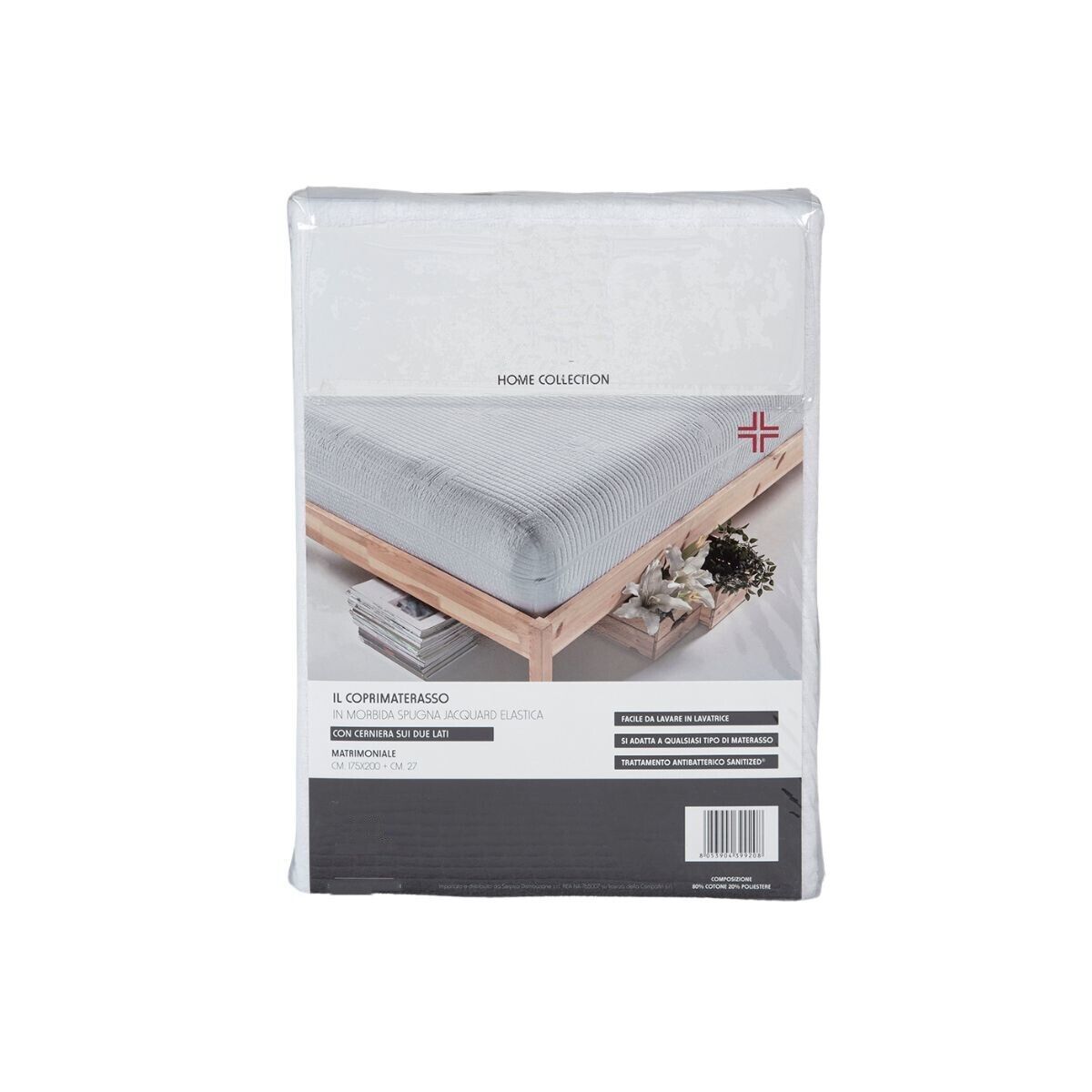 Coprimaterasso Singolo Matrimoniale Spugna Jacquard Cerniera 2 Lati Extra Qualit