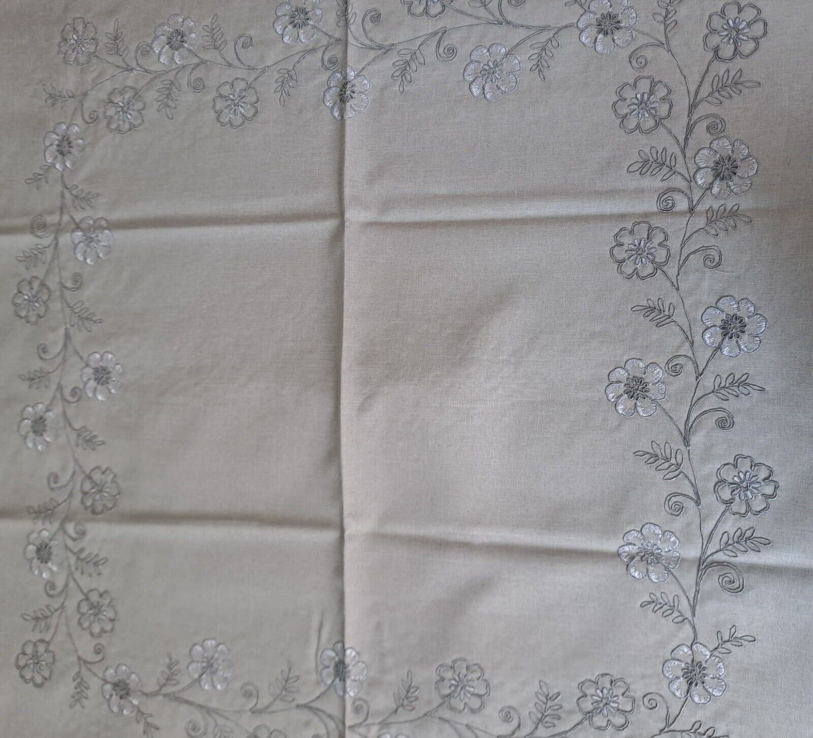Centro tavola Quadrato Centrino Servizio The Lino mis.90x90cm Grigio Floreale