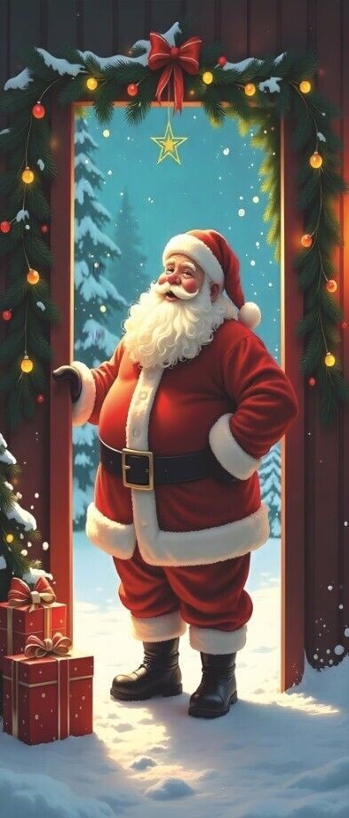 Copri Porta Natalizia Decorazione Babbo Natale Elasticizzata Copriporta Regalo