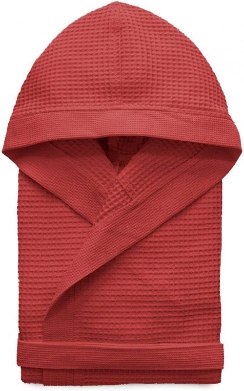 Accappatoio Bagno Unisex modello Nido d\'ape puro cotone con  Cappuccio e cintura