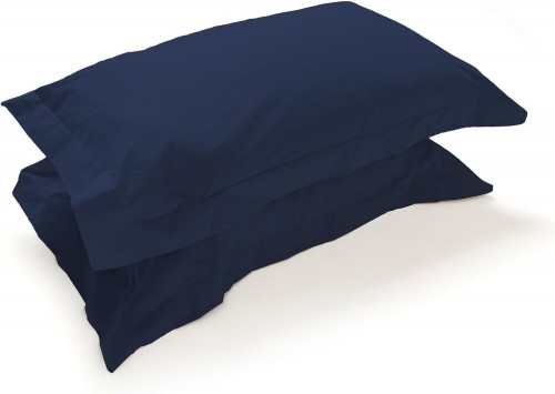 Set 2 Federe Percalle tre volani morbidissime Vari colori Misura Grande 50x80 cm