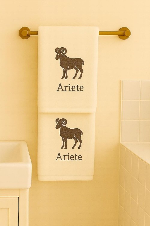 Asciugamani Zodiacali Tris o Coppia Puro Cotone Spugna Italy Viso Ospite Bagno