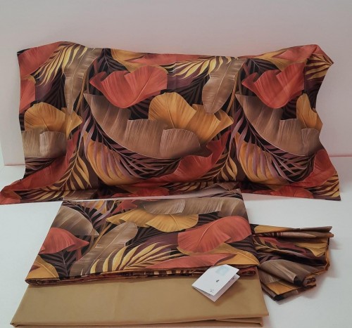Lenzuola Matrimoniale Completo Puro Cotone 100% Fantasia Made Italy Eleganza