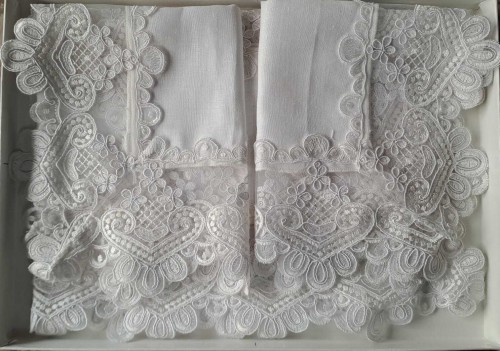 Tris Centrini 3pezzi Pizzo Classici Eleganti Vari Modelli Lavorazione Artigianal