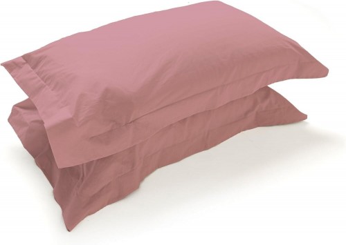 Set 2 Federe Percalle tre volani morbidissime Vari colori Misura Grande 50x80 cm