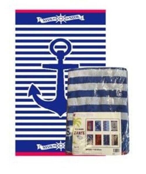 Telo mare spugna spiaggia cm 90x165 fantasie marine morbido assorbente Zante