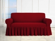 Copridivano con volant waffel con gonnellino elasticcizato poltrona, 2 3 4 posti