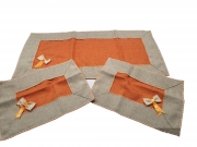 Runner Striscia Centrini Centro Quadrato Tovaglia x6 e x12 in Juta con Smerlino