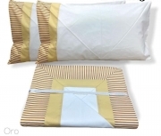 Lenzuolo Coppia Puro Cotone Extra Balza Rigata Made in Italy Singolo Matrimonial