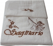 Asciugamani Zodiacali Tris o Coppia Puro Cotone Spugna Italy Viso Ospite Bagno