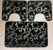 Tappeto bagno set 3 pezzi o Tappeto Bagno singolo 50x80cm Antiscivolo Poliestere