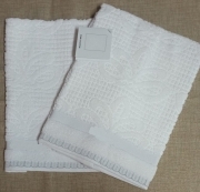 Asciugamano Set Bagno 3 pezzi in Morbida Spugna Jacquard Cotone Vari Colori