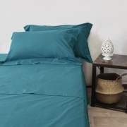 Lenzuola Completo Puro Cotone Percalle 3 Volant con Federe Extra Qualita'