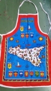 Grembiule Cucina Sicilia Chef Puro Cotone Ottima Idea Regalo Souvenir