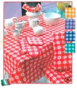 Tovaglia in Cotone x12 persone 140x240cm stampa Cuoricini Resistente Qualita ext