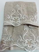 Asciugamani Coppia Ospite 3 colori Ricamo Morbida Spugna made in Italy