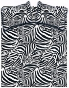 Completo Lenzuola Matrimoniale Microfibra Fantasia Zebrato Colore Nero/Bianco