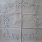 Centro tavola Quadrato Centrino Servizio Te Lino mis.36x36 Grigio Floreale