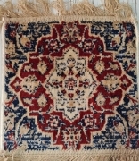 Tappeto Francobollo Coppia 30x30 Moderno Frangia Elegante Decorazione Orientale