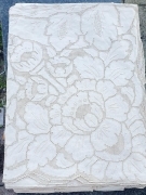 Tovaglia da Tavola Bianca Puro Lino Elegante Ricamata Classica Senza Tovaglioli