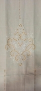 Tenda grande Misto Lino Intaglio Ricamata a Mano Bianco Made in Italy