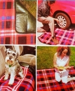 Plaid Pile 120x150cm con manico Retro Idrorepellente Bordeaux Multiuso