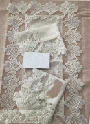 Striscia Runner cm 120 cm 180 Puro Lino Qualita' Artigianale Bianco Beige