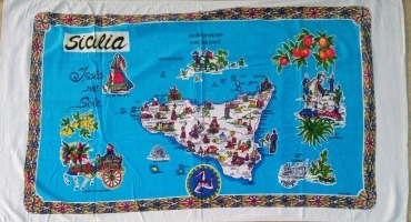 Telo mare spugna di cotone Sicilia Morbido Stampato Leggero 